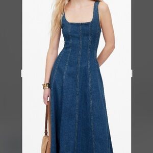 Madewell Blue Denim Maxi Dress